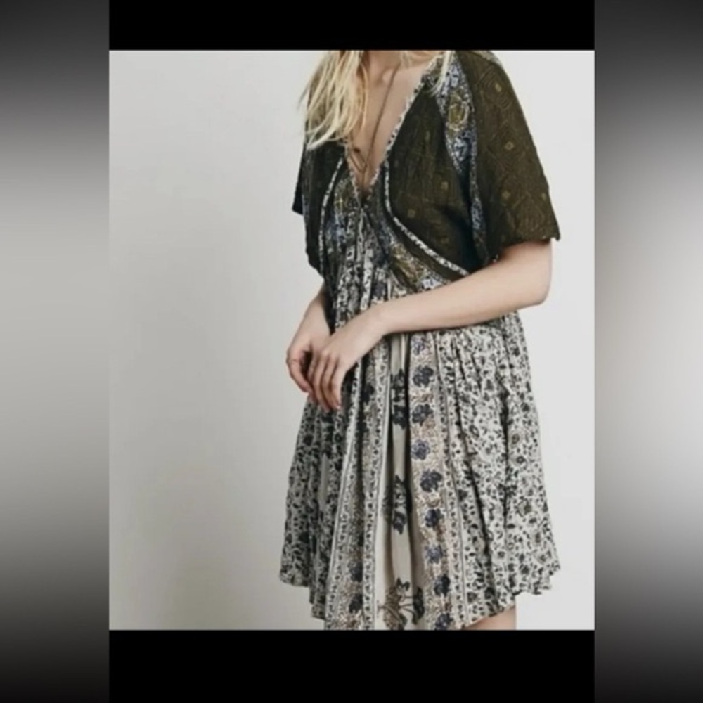 Free People Wild World Floral Patterned Mini Dress